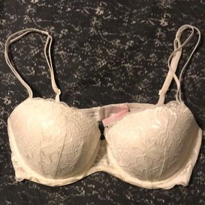 Pink Date Push-Up Lace Bra off White sz 36D